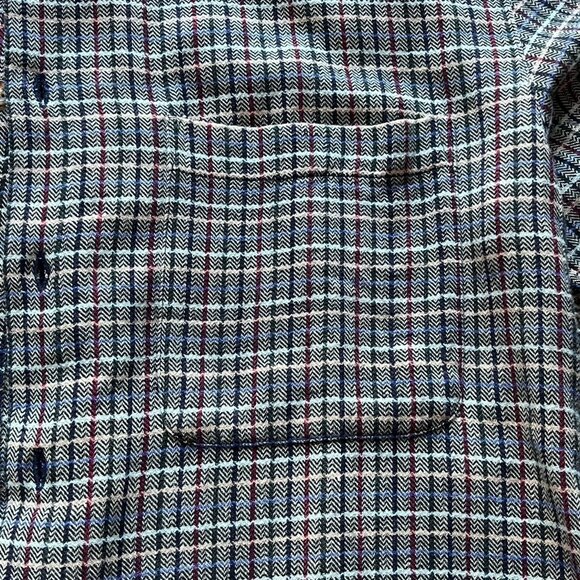 Vntg 90s Old Navy Mens Small Green, Brown Gray Plaid 100% Cotton Button up Shirt - Picture 2 of 8